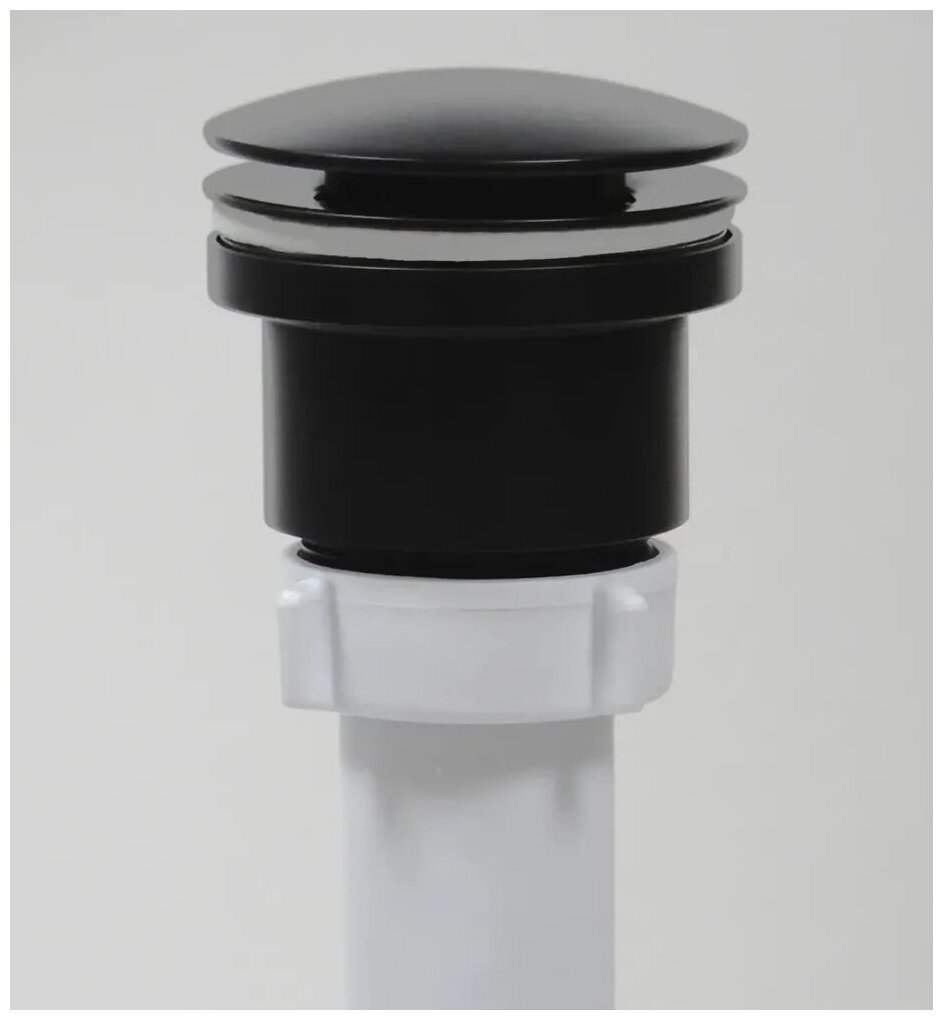 Сифон для раковины белый с черным универсальным донным клапаном КН043 - фотография № 5