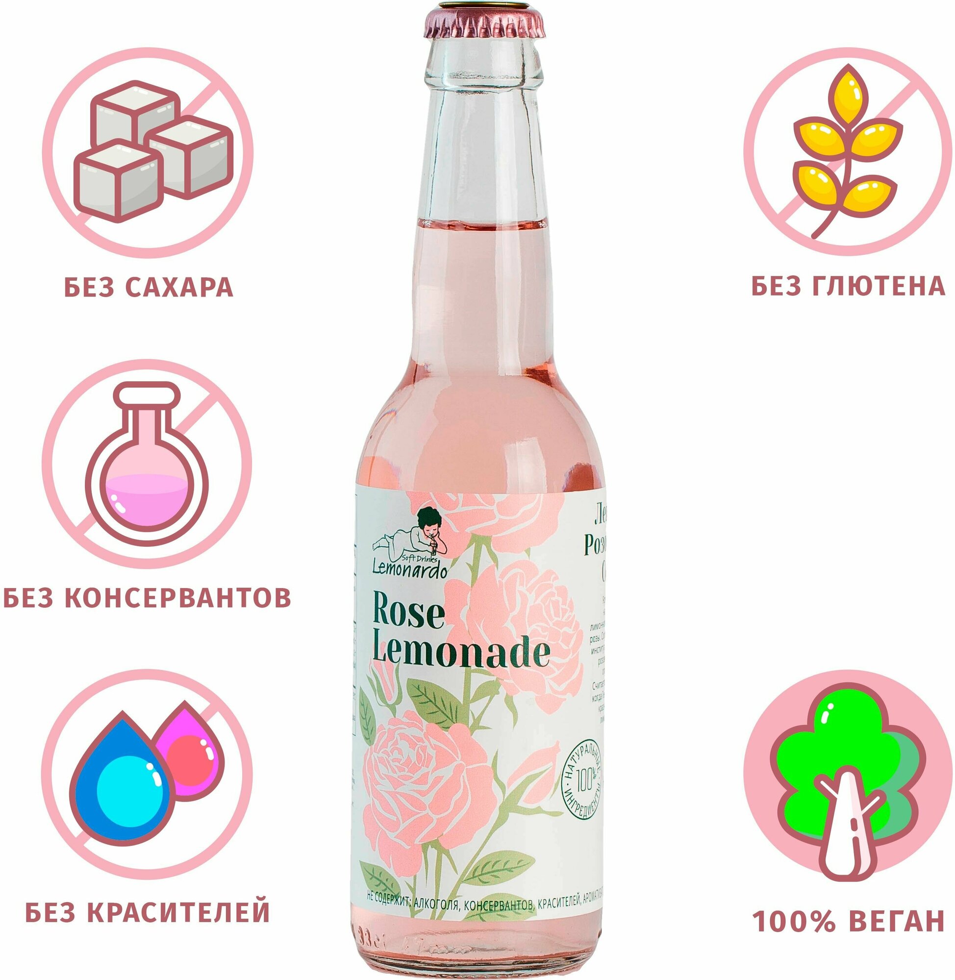 Натуральный лимонад Lemonardo Rose Lemonade