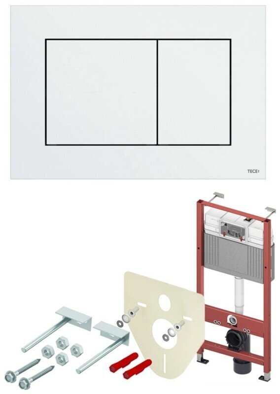 TECE Комплект TECEbase 2.0 для установки подвесного унитаза с панелью смыва TECEnow панель смыва белая глянцевая K447400