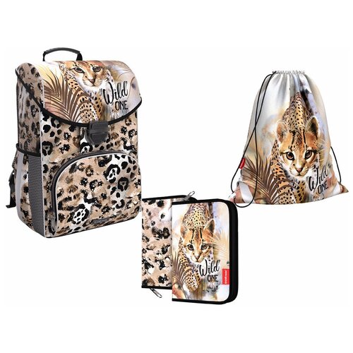 Ученический ранец ErichKrause® ErgoLine® 15L Wild Cat с наполнением 48280/1