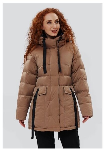 Куртка  DIMMA fashion studio Амперо, размер 46, бежевый, коричневый