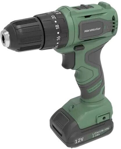 Аккумуляторная ударная дрель-шуруповерт MarsWorker 12V Lithium Impact Drill, Зелёная (MSBLID1201-04) - фотография № 1