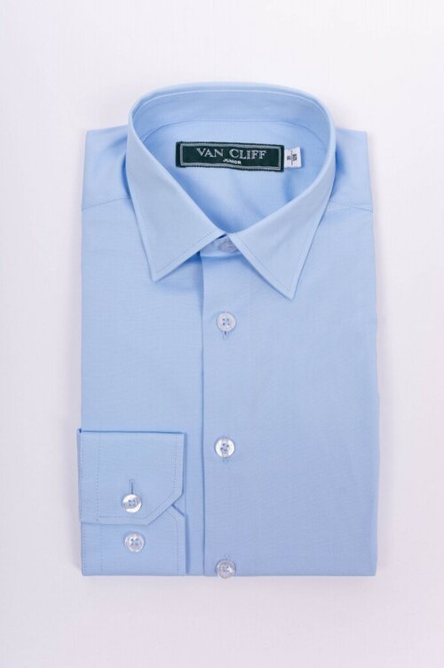 Школьная рубашка Van Cliff, размер 140/146, голубой