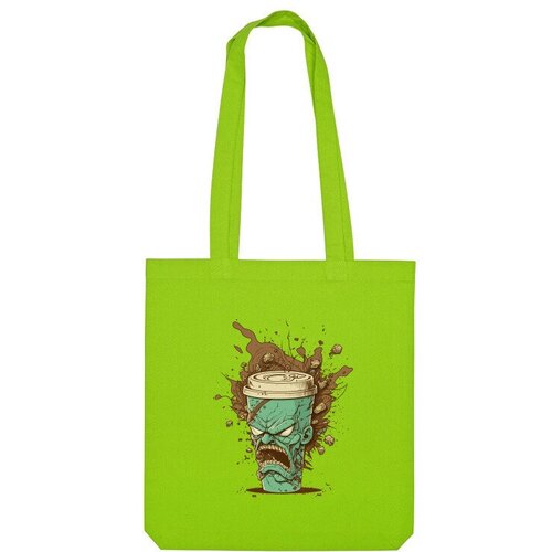 Сумка шоппер Us Basic, зеленый сумка кот зомби оранжевый