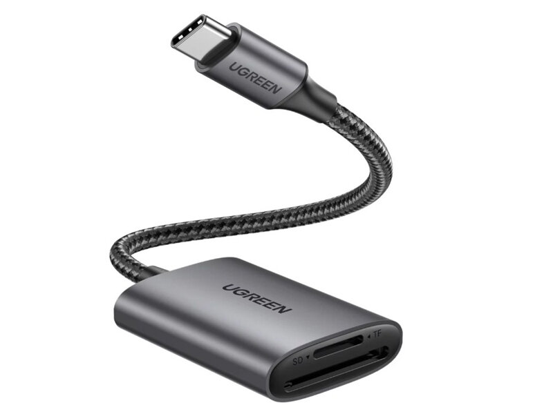 Кардридер USB-C 3.1 для карт памяти TF / SD Ugreen, серый (80888)