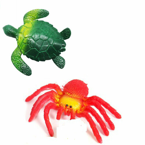 Паук и черепаха резиновая 2 шт игрушка паук антистресс черепаха фигурка