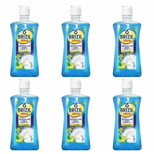 Brizil Средство для посуды ULTRA с флиптопом сода эффект бергамот, 500мл, 6 шт.