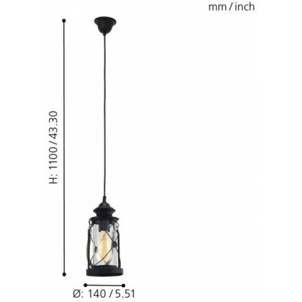 Подвес BRADFORD EGLO 1 х 60W E27 без источника света - фото №16