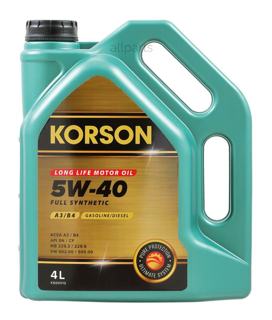 KORSON KS00012 5W-40 FULL SYNTHETIC A3/B4 4л (синт. мотор. масло.)
