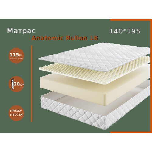 Матрас беспружинный Anatomic Rullon Massage 18 140*195 серия Garnitur Anatomic