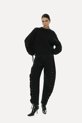 Изображение товара Брюки бананы женские со шнуровкой