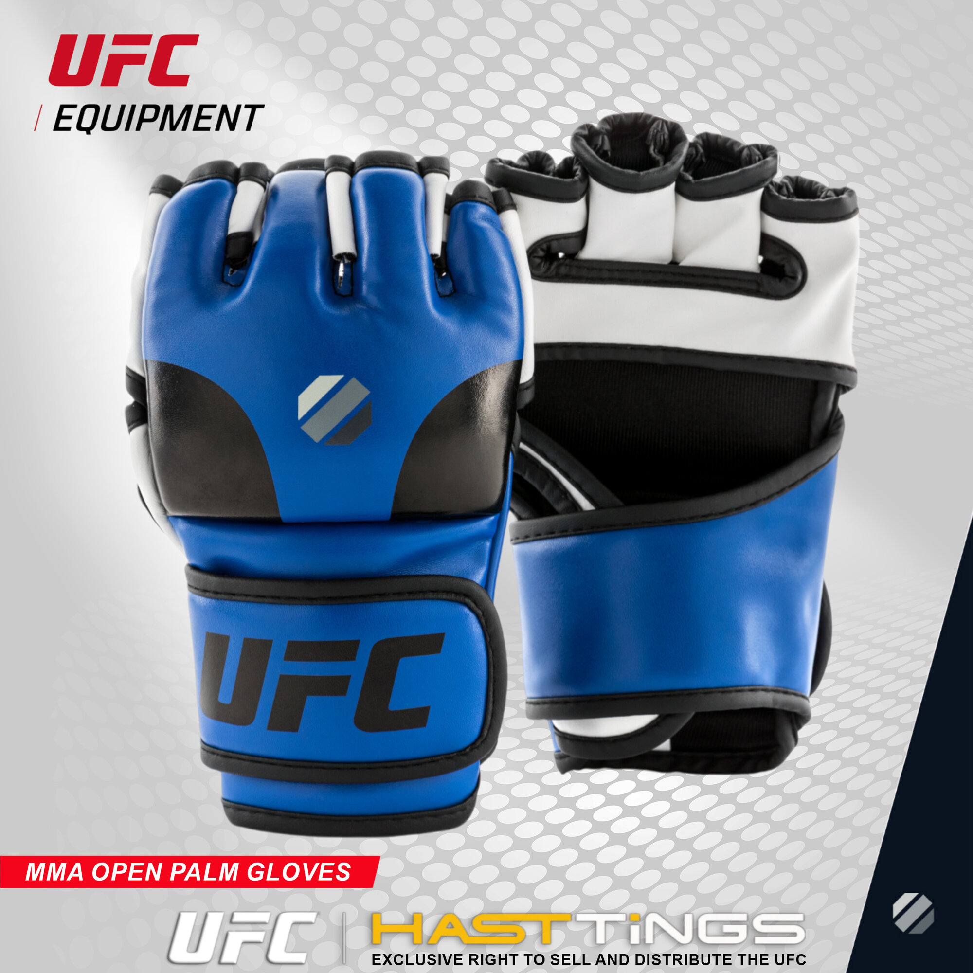 Перчатки MMA тренировочные с открытой ладонью S/M - BL UFC - фото №1