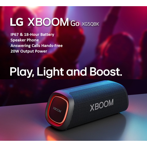 Портативная акустика LG XBOOM Go XG5QBK 20W IP67 автономность до 18 часов 735700₽