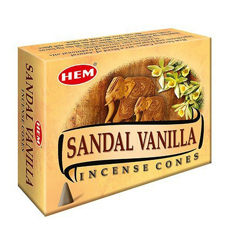 Благовония конусы HEM Sandal-vanilla (Сандал-ваниль) 1уп. - 10 конусов