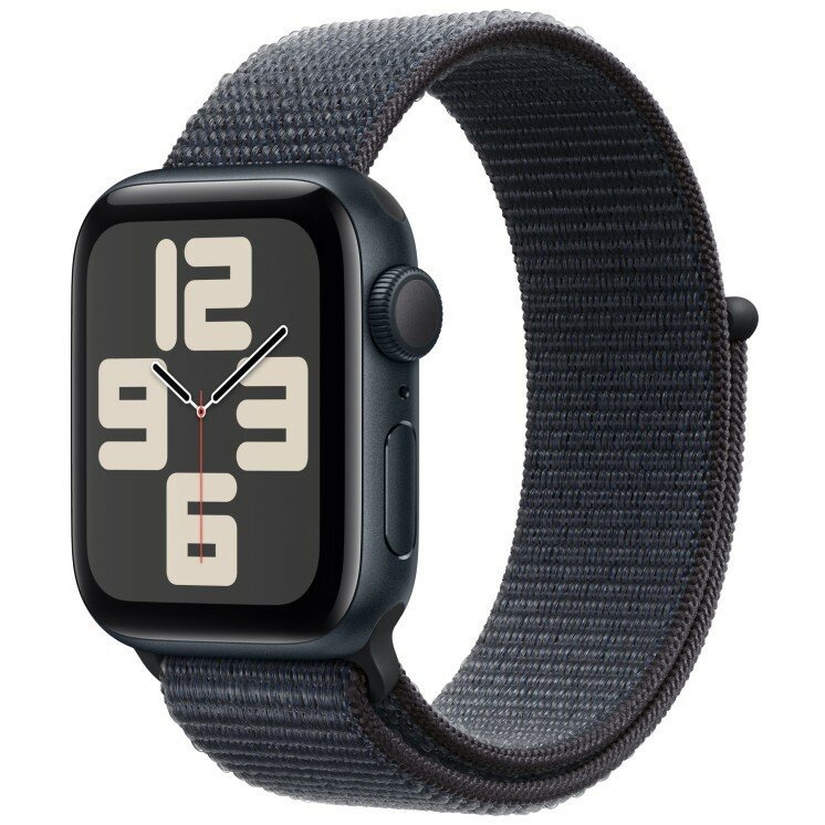 Умные часы Apple Watch Series SE 2024 44 мм Aluminium Case GPS, Midnight with Ink Sport Loop MXEP3 — фото 1