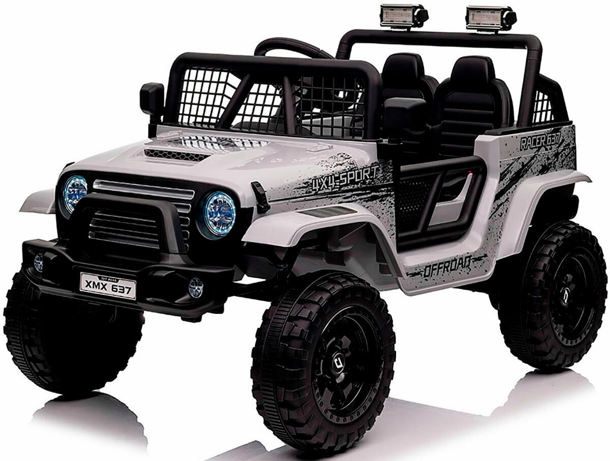 Детский электромобиль джип ToyLand Jeep Rubicon ХМХ637 4х4 серый