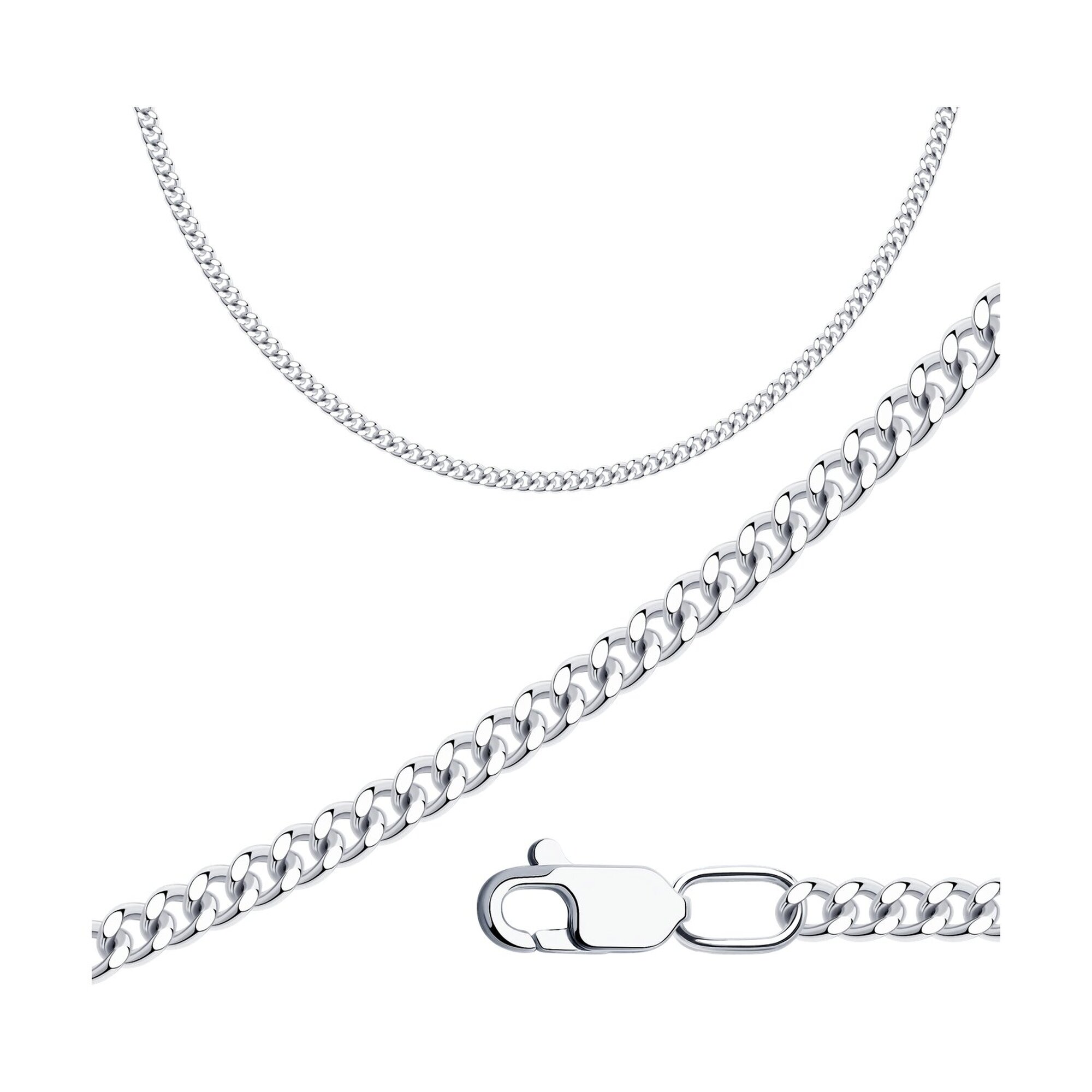 Цепь Diamant online, серебро, 925 проба, родирование