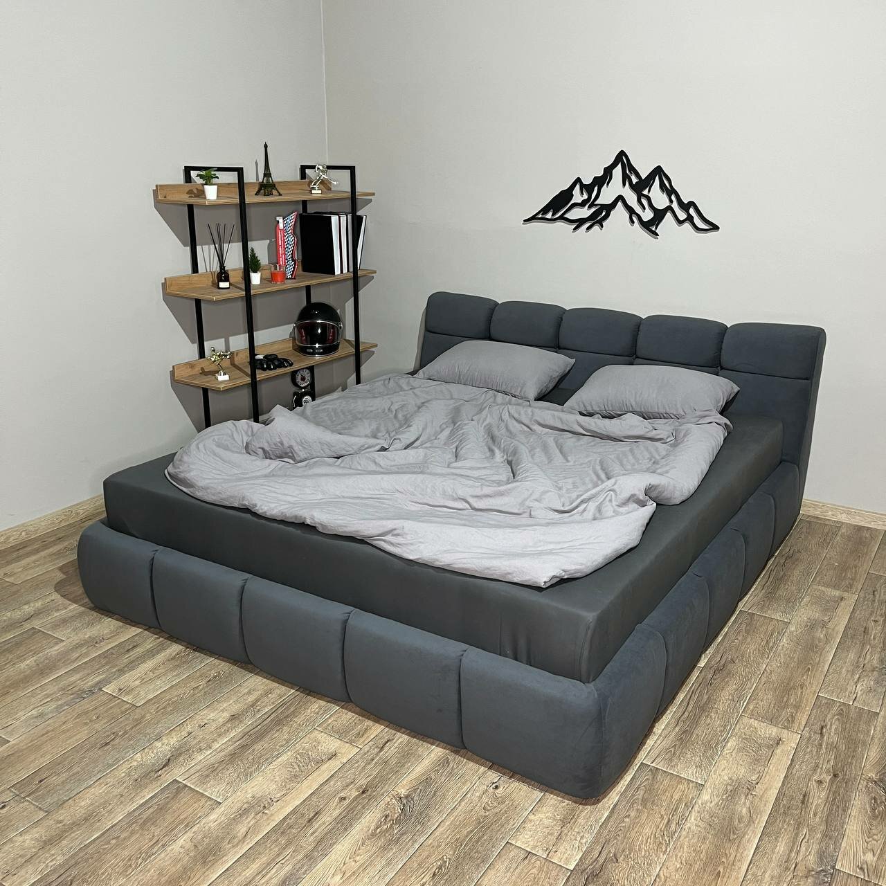 Кровать VIERO Анталия, разборная, мягкое изголовье, 200х200 см, с ортопедическим основанием, без подъемного механизма