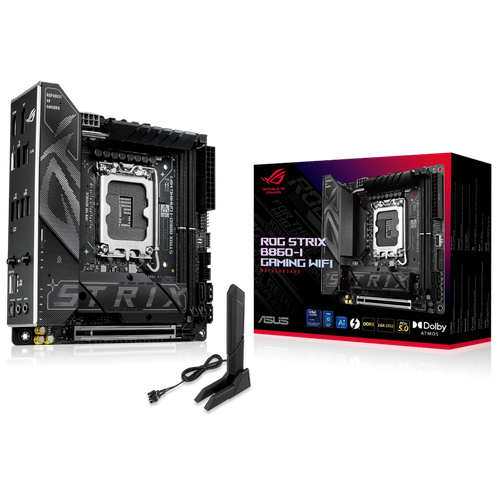 Материнская плата ASUS ROG STRIX B860-I GAMING WIFI LGA1851 mini-ITX 2xDDR5 PCIEx16 2xM2 Thunderbolt USB-C DP HDMI 25GLAN Wi-Fi 7 22588₽
