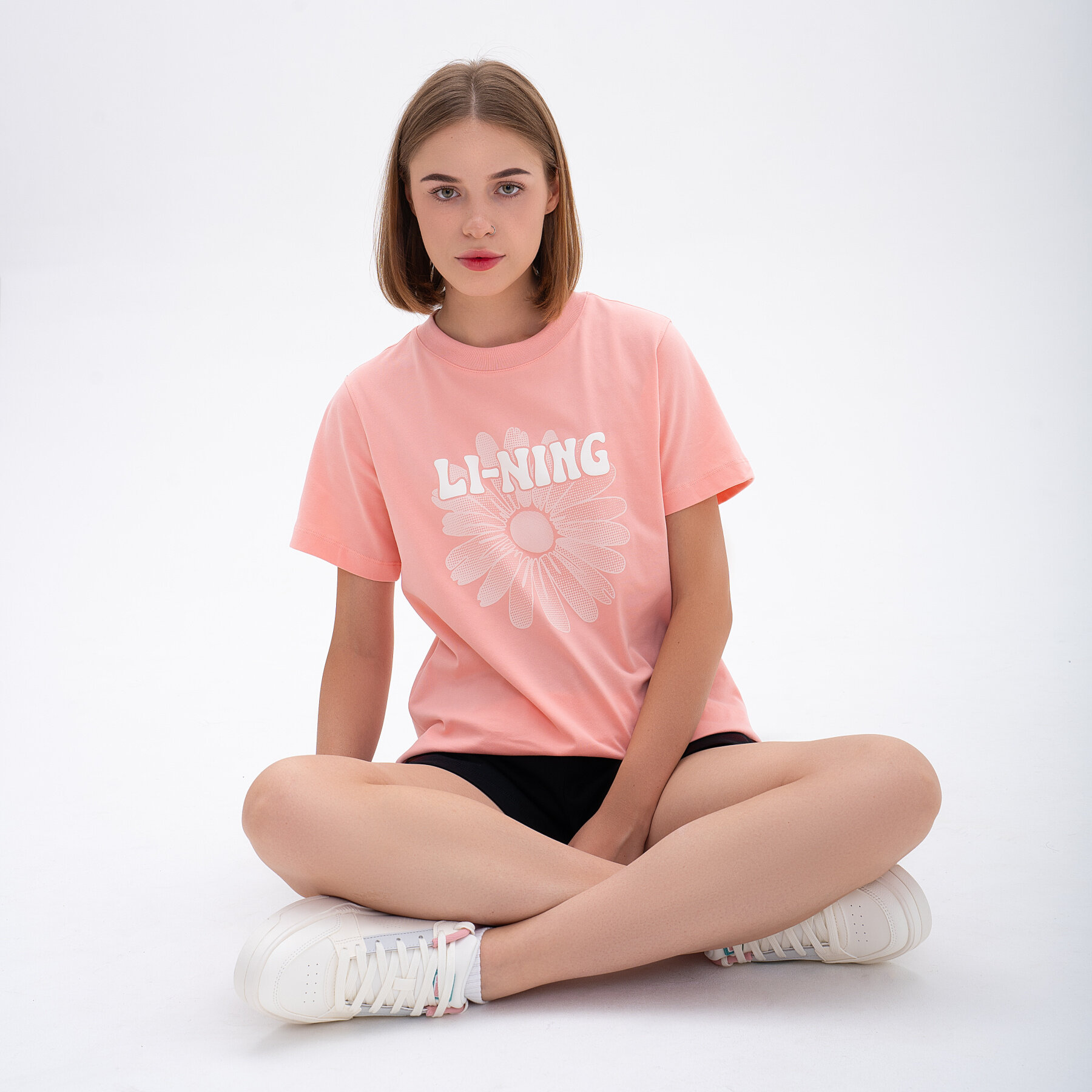 Футболка спортивная LI-NING, размер S, рoзовый