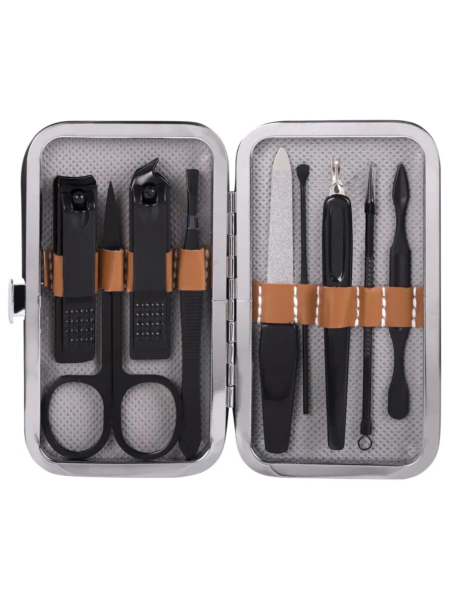 Универсальный набор для маникюра и педикюра 9 в 1 в футляре