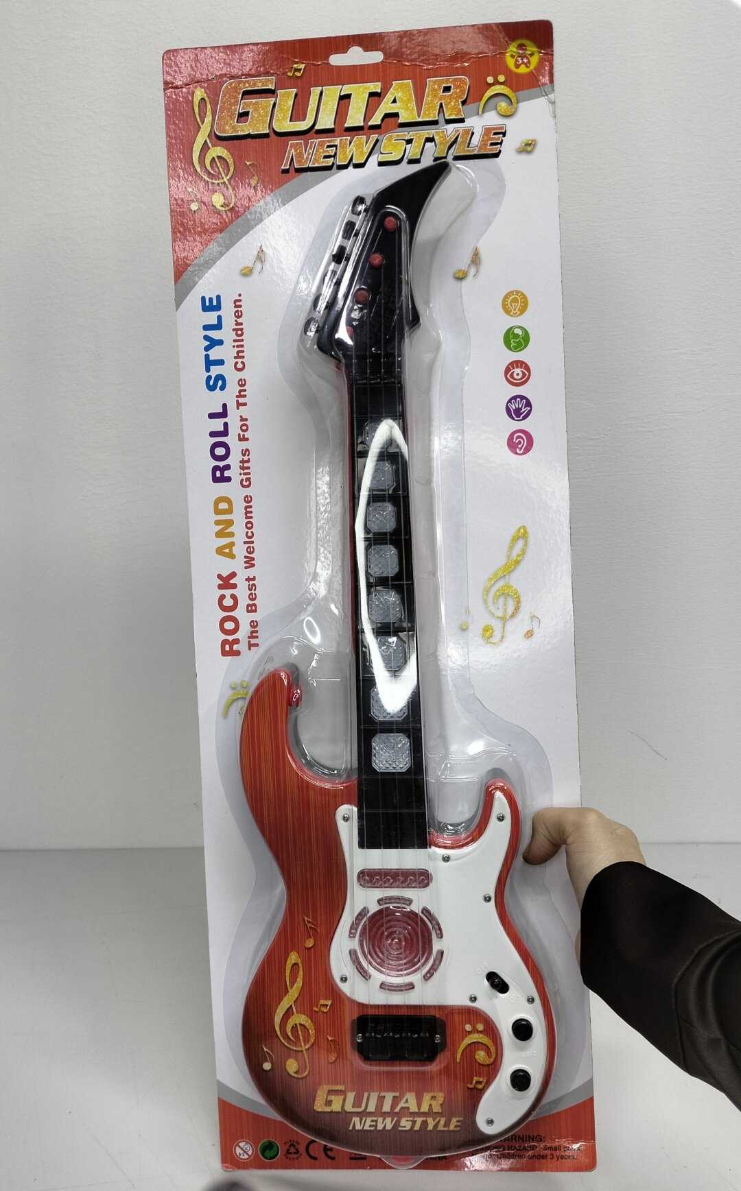 Детская гитара GUITAR NEW STYLE ROCK AND ROLL, подойдет для детских вечеринок