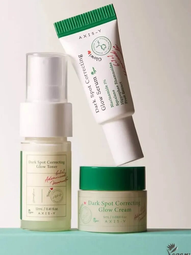 AXIS-Y The Mini Glow Set — мини-набор (4 мини-продукта): гель-очищение + тонер + ампула + сыворотка