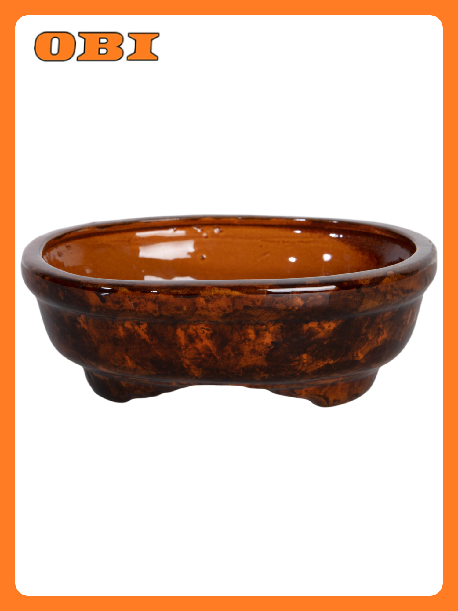 Горшок Бонсайница d24 см керамический коричневый