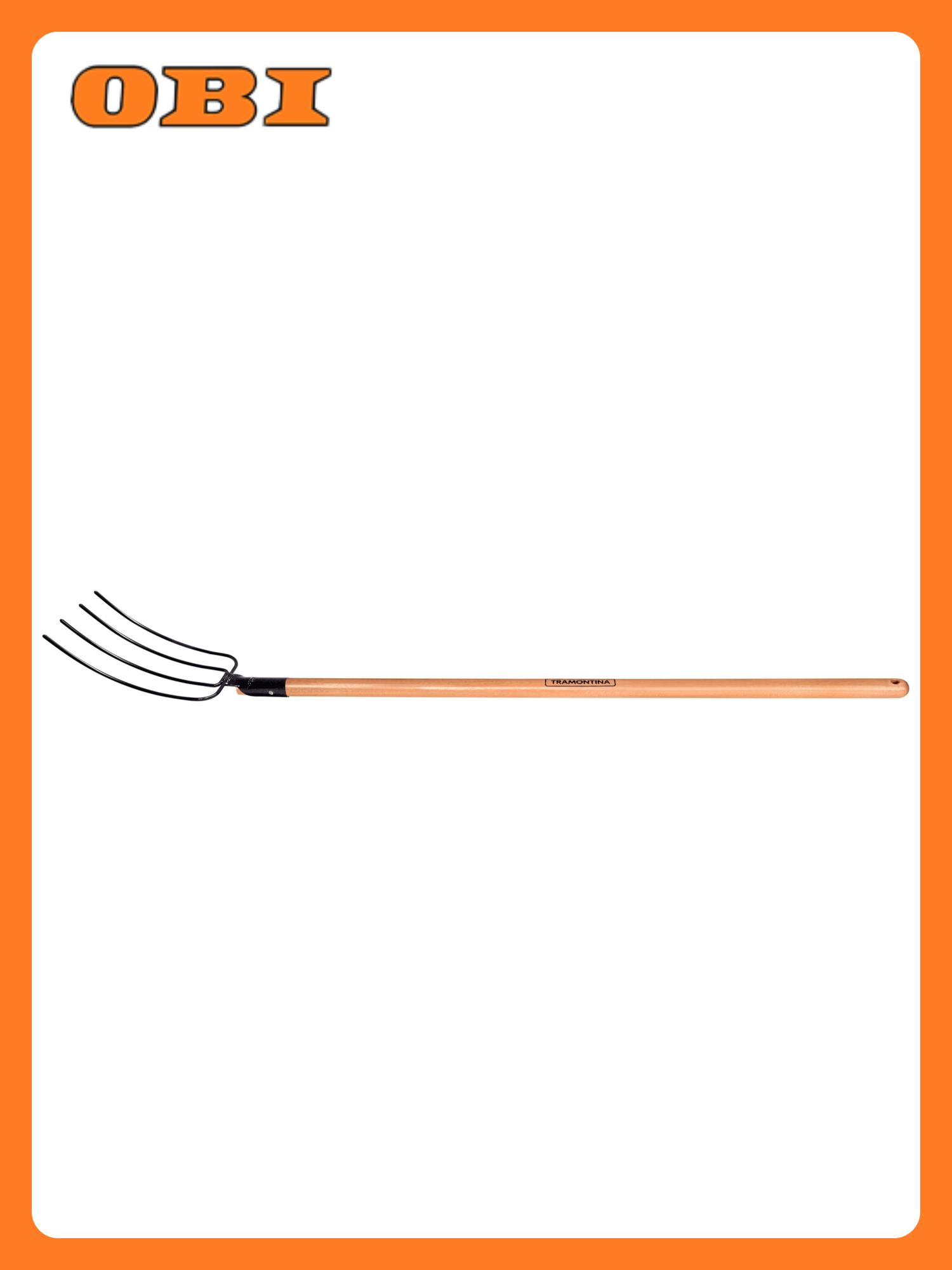 Вилы Tramontina 4-рогие с черенком дерево сталь 30 см x 3 см x 120 см