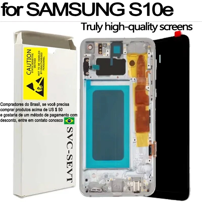 AMOLED-дисплей 5,8 дюйма для Samsung S10e SM-G970F, SM-G970U, SM-G970W, сенсорный экран в сборе
