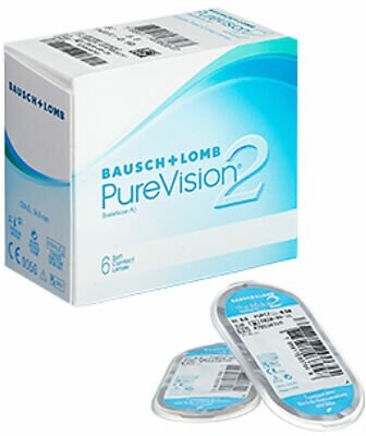 Контактные линзы Bausch & Lomb PureVision 2 HD, 6 шт., R 8,6, D -7, бесцветный, 1 уп.