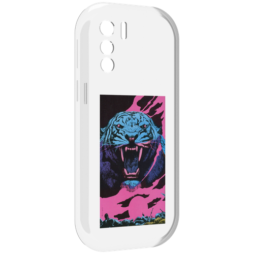 Чехол MyPads лев с розовыми зубами для UleFone Note 13P задняя-панель-накладка-бампер