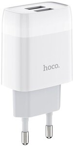 Сетевое зарядное устройство 2USB 2.4A Hoco C73A White