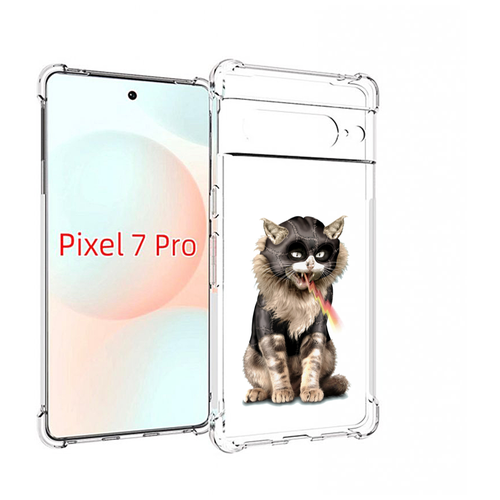 Чехол MyPads дьяволский кот для Google Pixel 7 Pro задняя-панель-накладка-бампер