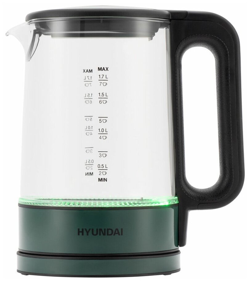 Чайник электрический Hyundai HYK-S4805, 2200Вт, темно-зеленый - фотография № 4