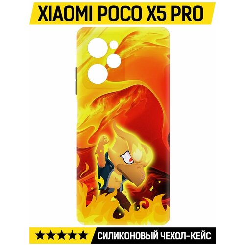 Чехол-накладка Krutoff Soft Case Brawl Stars - Ворон-Феникс для Xiaomi Poco X5 Pro черный чехол накладка krutoff soft case brawl stars ворон феникс для xiaomi 13t pro черный