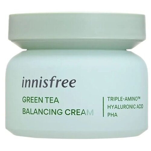 Innisfree Green Tea Balancing Cream Балансирующий крем для лица с экстрактом зеленого чая, гиалуроном и PHA кислотой, 50 мл