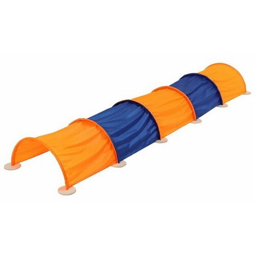 Тоннель для подлезания 3.5 м, 5 секций, h=40 см, шаг=0.7 м, цвет синий/оранжевый