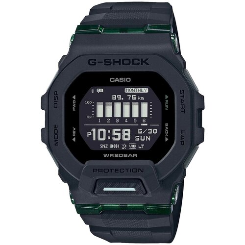 Наручные часы CASIO G-Shock GBD-200UU-1ER, черный, зеленый наручные часы casio gbd 200uu 1er