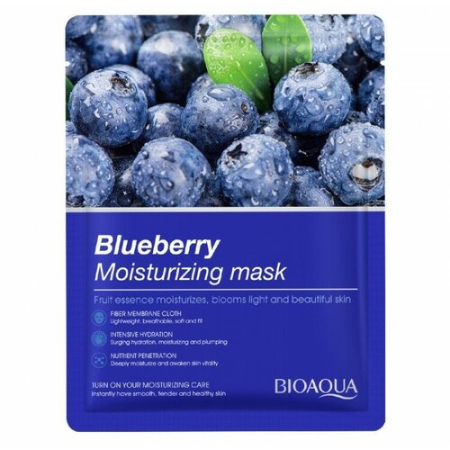 Тканевая маска для лица с экстрактом черники Bioaqua Blueberry Facial Mask