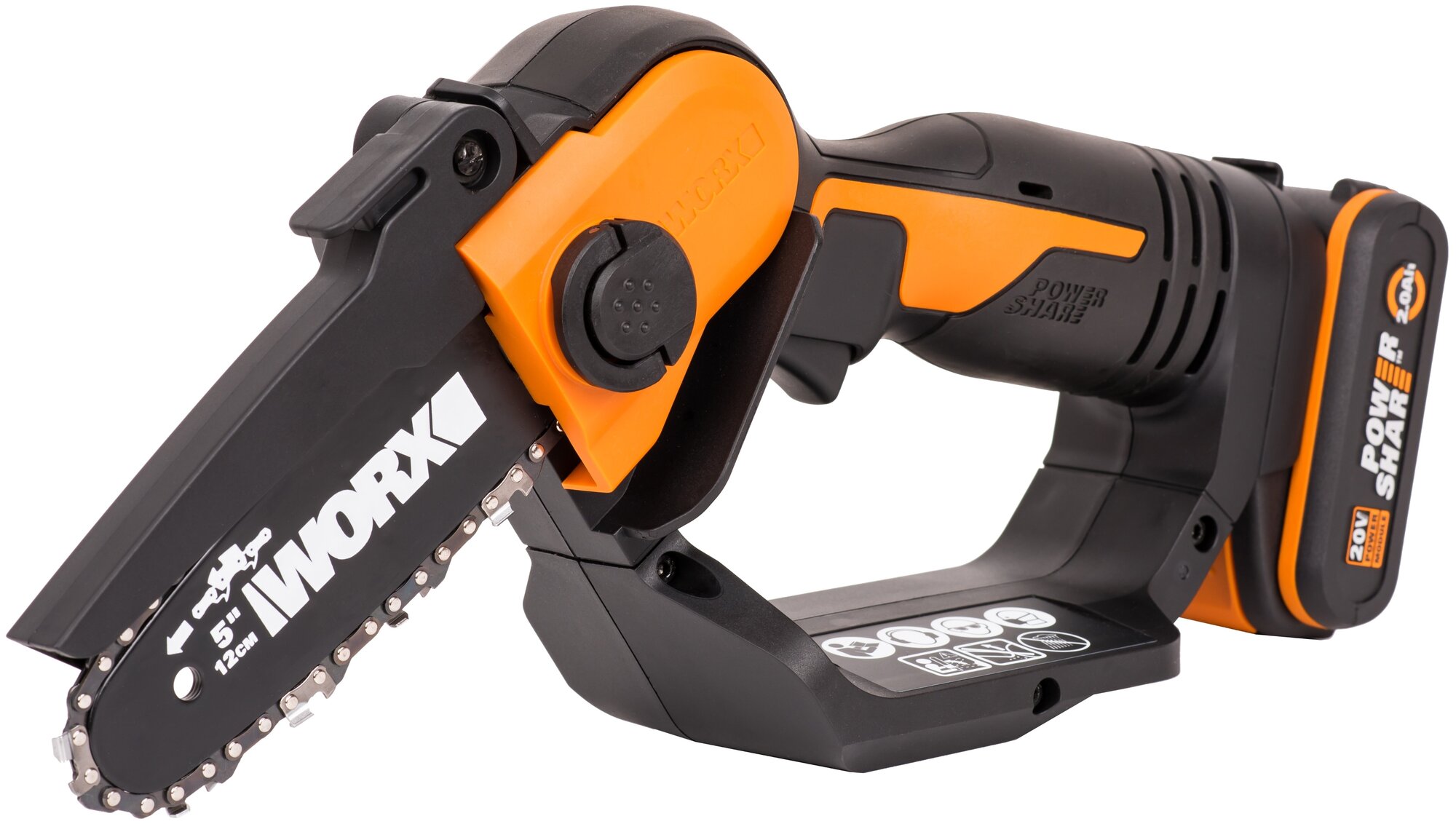 Аккумуляторная пила цепная WORX WG324E, 20В, 2Ач х1, ЗУ 2А, кейс WG324E - фото №1