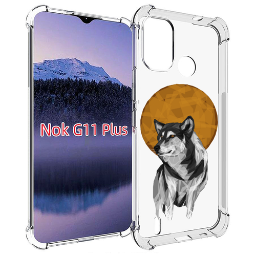 Чехол MyPads Лунный волк для Nokia G11 Plus задняя-панель-накладка-бампер