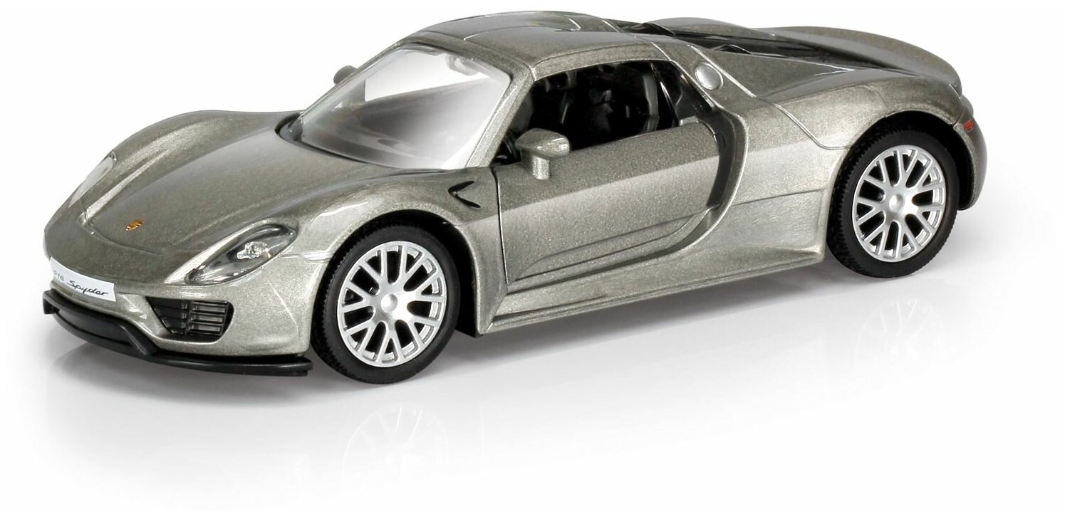 Машина металлическая RMZ City серия 1:32 Porsche 918 Spyder, серебристый цвет, двери открываются 554030-SIL