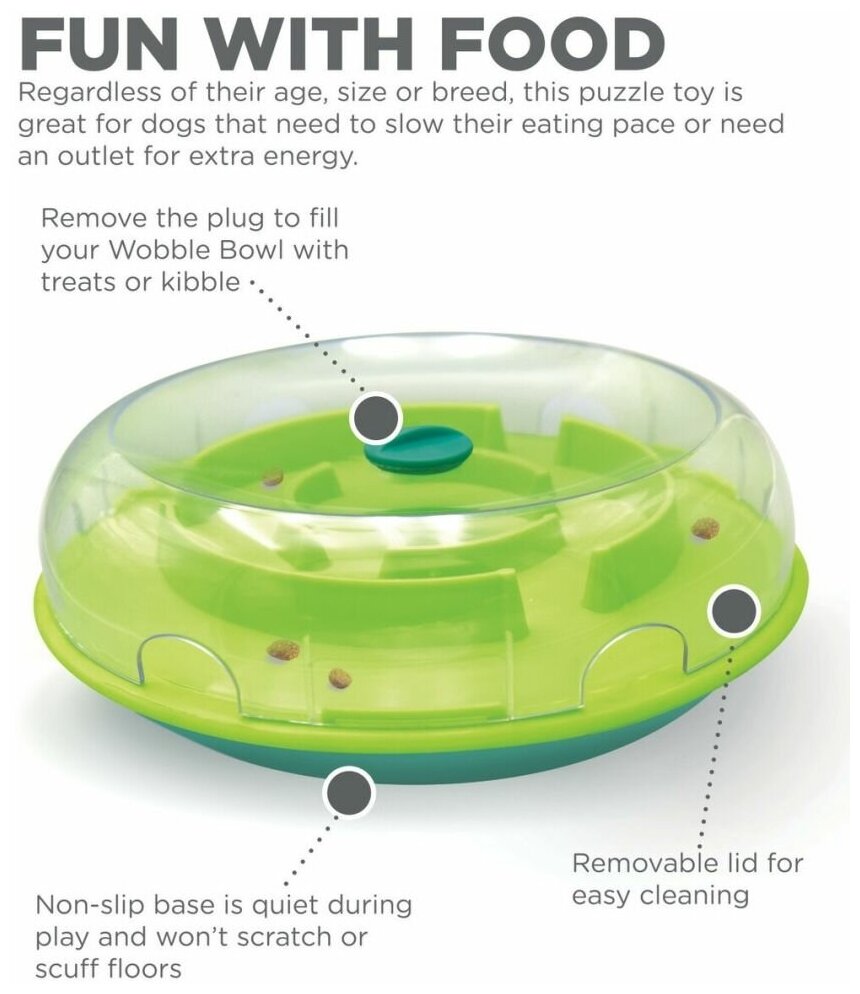 Игрушка для собак Petstages Миска-головоломка ОН Wobble Bowl раскачивающаяся для медленного поедания корма (0.5 кг) - фотография № 11
