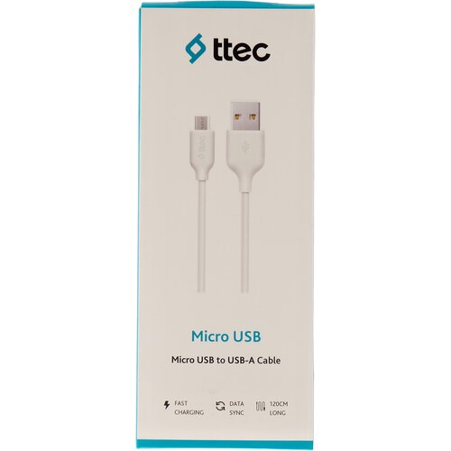 Кабель ttec USB-A - Micro USB (2DK7530), 1.2 м, белый стереогарнитура ttec pop фиолетовые