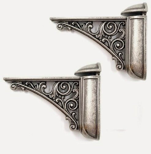 Изображение товара Кронштейн для полки (менсолодержатель), античное серебро (L125*W35*H95), 2 шт.