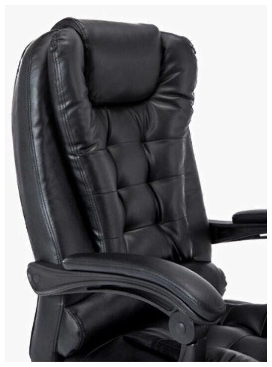 Офисное кресло для руководителя с массажем и подставкой для ног, черный - фотография № 2