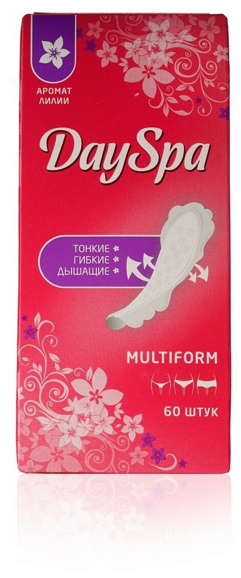 Day Spa прокладки ежедневные Multiform с ароматом лилии, 1 капля, 60 шт., белый
