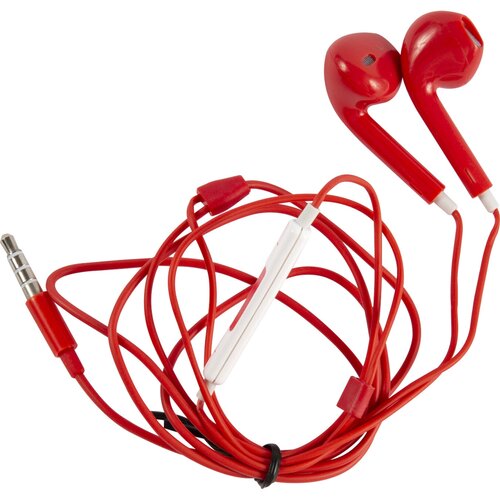 Наушники проводныеВкладыши с микрофоном для телефонаГарнитура с микрофоном для смартфонаСпортивные наушники jack 35 с кнопкой ответа красные 37100₽