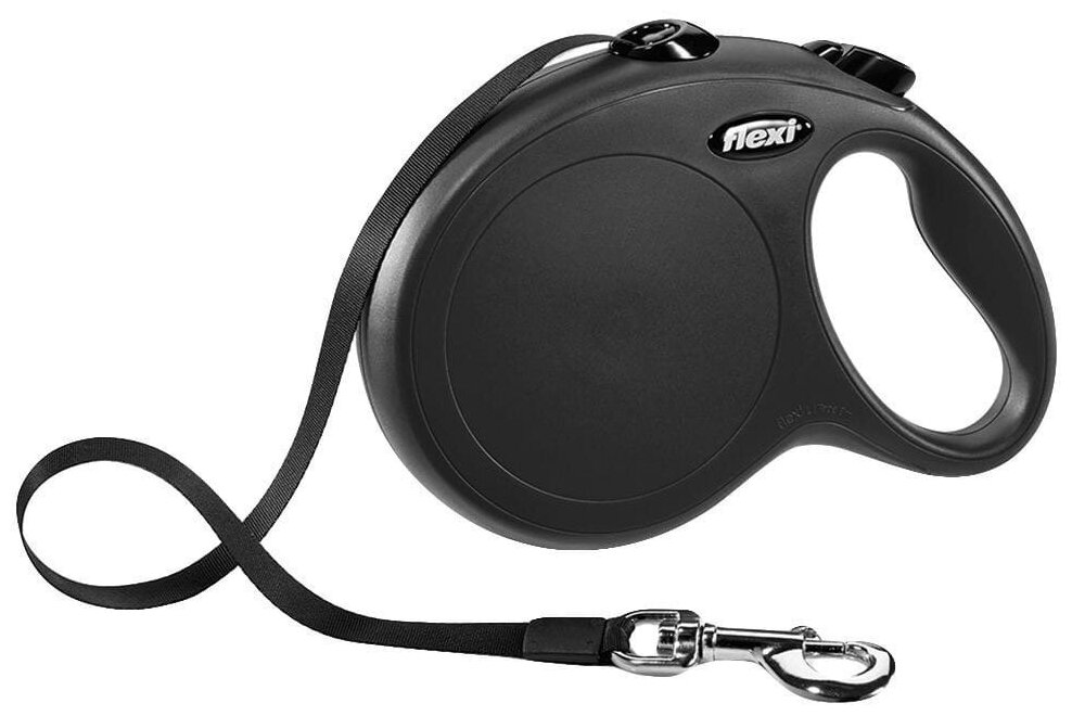 Рулетка для собак Flexi New Classic XS, до 8 кг, цвет: черный, 3м - фото №3